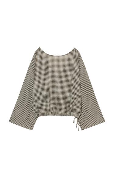 CHECK CAPE SHIRT - Mid-grey by Zara
