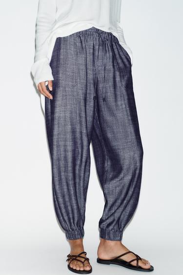 JOGGERS WITH CUFFED HEMS - Indigo by Zara