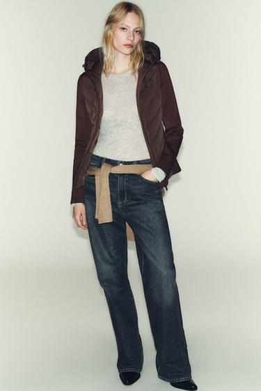 CAZADORA ACOLCHADA COMBINADA - Marrón de Zara