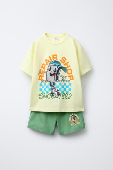 Zara 6-14 YEARS/ PRINTED PAJAMAS - Lime green