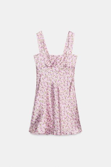 MINI SATIN DRESS WITH TIE DETAIL - Lavender by Zara - Image 0