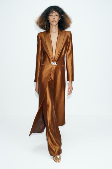 بنطلون مستقيم بثنيات - نحاس by Zara