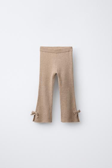 LEGGING FLARE EN MAILLE À NŒUDS - Beige de Zara - Image 0