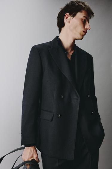 DOUBLE-BREASTED SUIT BLAZER - Navy blue by Zara - Image 5