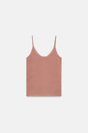 Zara VISCOSE BLEND CAMISOLE - Pale pink