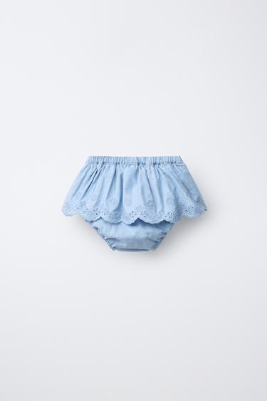 DENIM SKORT WITH RUFFLES - Mid-blue by Zara - Image 1