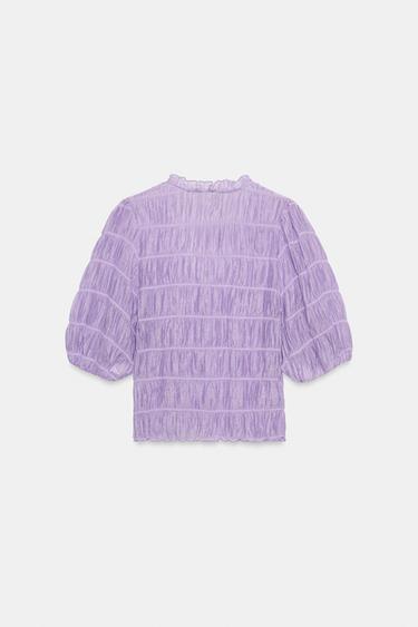 BLOUSE NID D'ABEILLE - Lilas clair de Zara - Image 6
