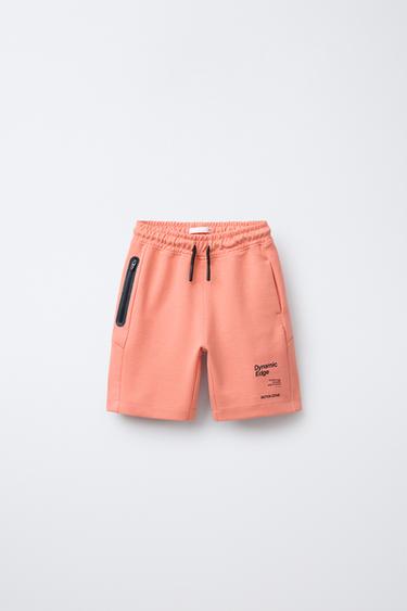 Zara INTERLOCK SPORTY SHORTS - Coral