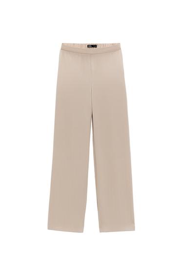 SATIN EFFECT STRIPED PANTS
