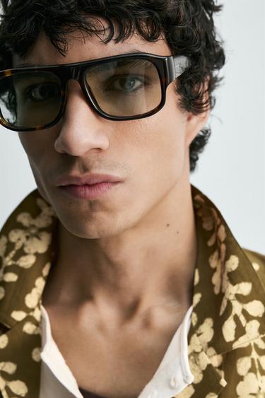 CHEMISE À IMPRIMÉ GÉOMÉTRIQUE - Vert olive de Zara - Image 5