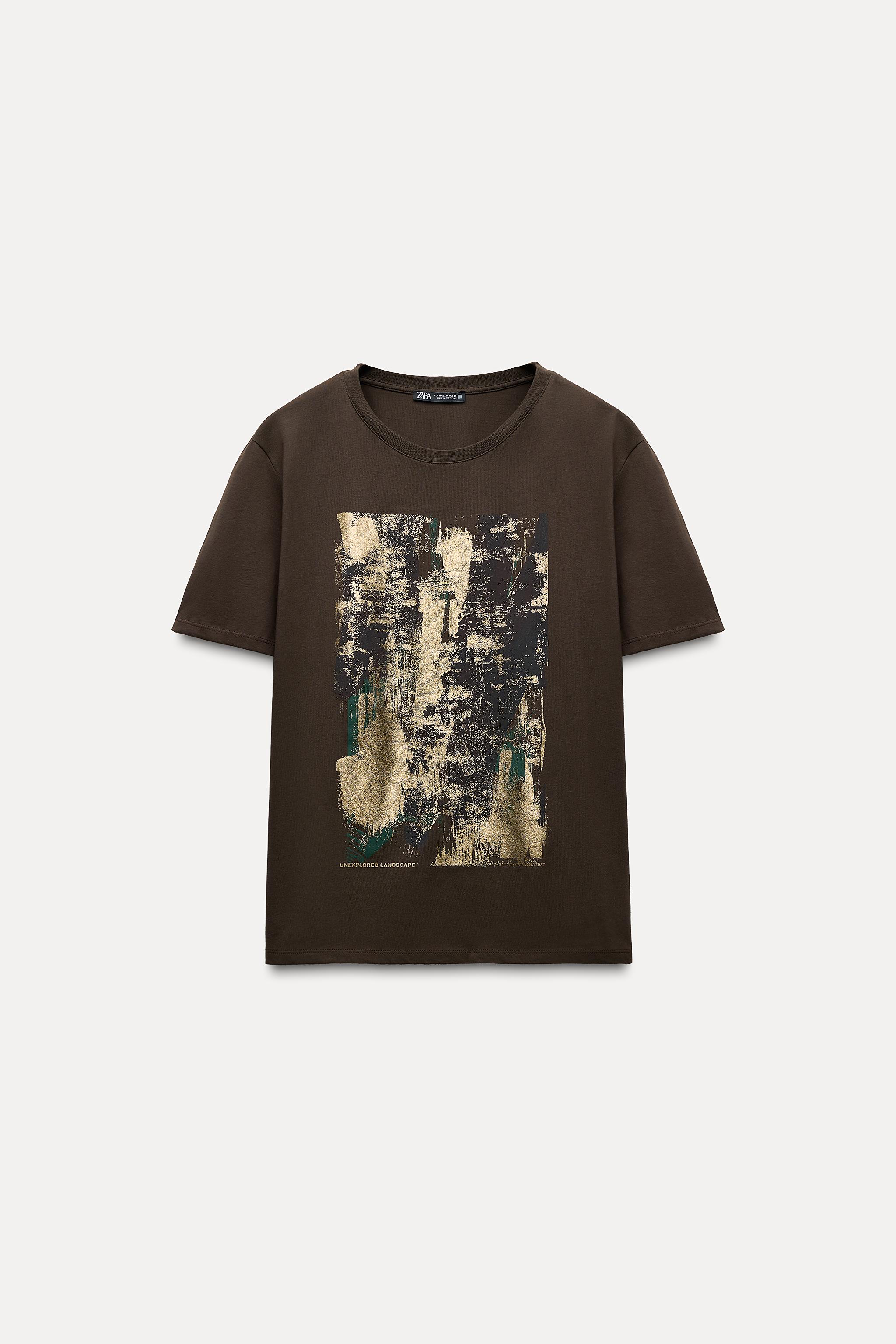 METALLIC T-SHIRT - Chocolate | ZARA Australia