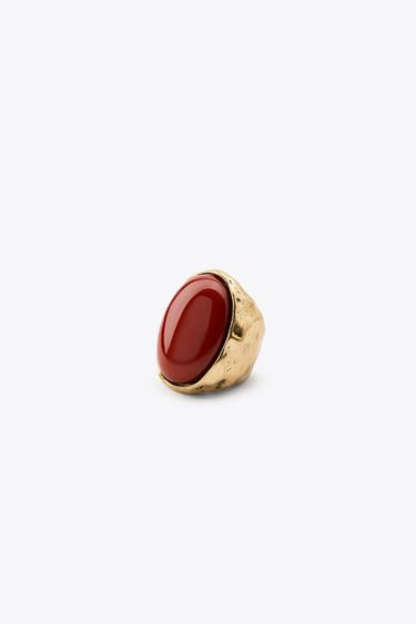 Zara STONE RING - Golden