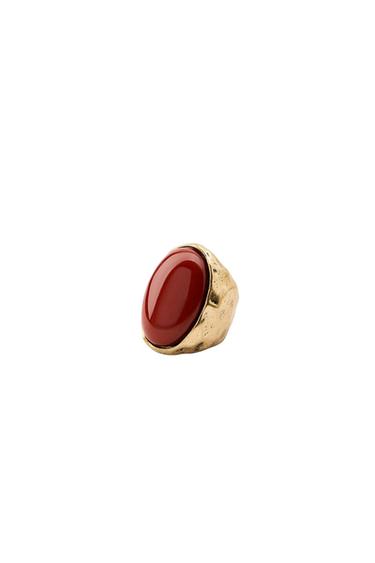 Zara STONE RING - Golden - Image 0