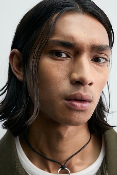 Zara STRIPED PIQUÉ POLO SHIRT - Dark khaki