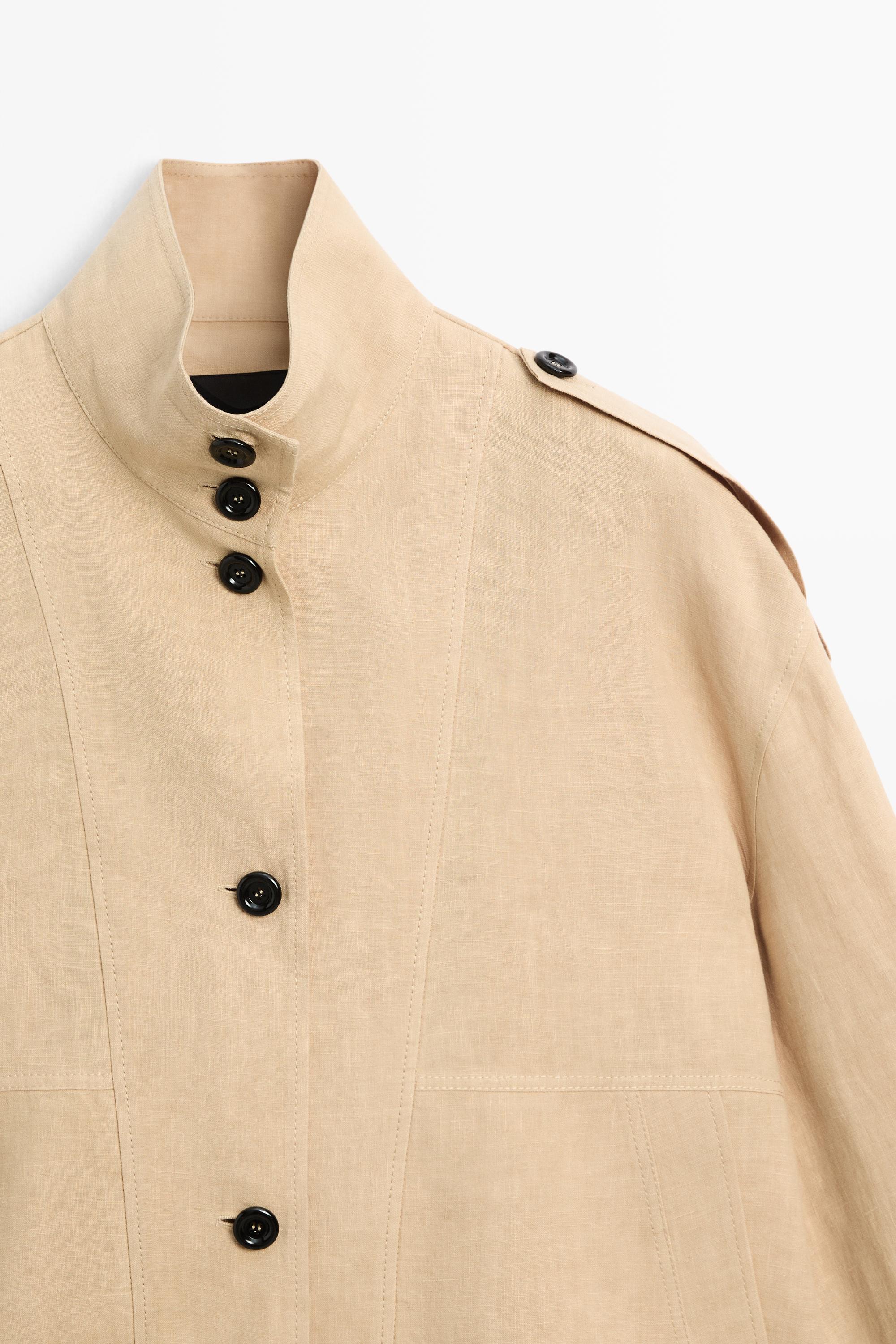 100% linen fluid bomber jacket