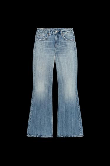 TRF LOW-RISE FLARE JEANS - Blue by Zara