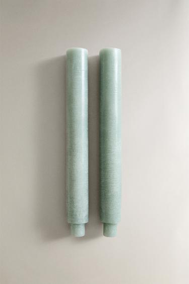 PACK OF STRAIGHT DECORATIVE CANDLES (PACK OF 2) - Light blue by Zara