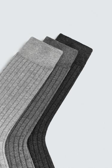 CHAUSSETTES CANNELÉES LOT DE 3 - Gris de Zara - Image 2