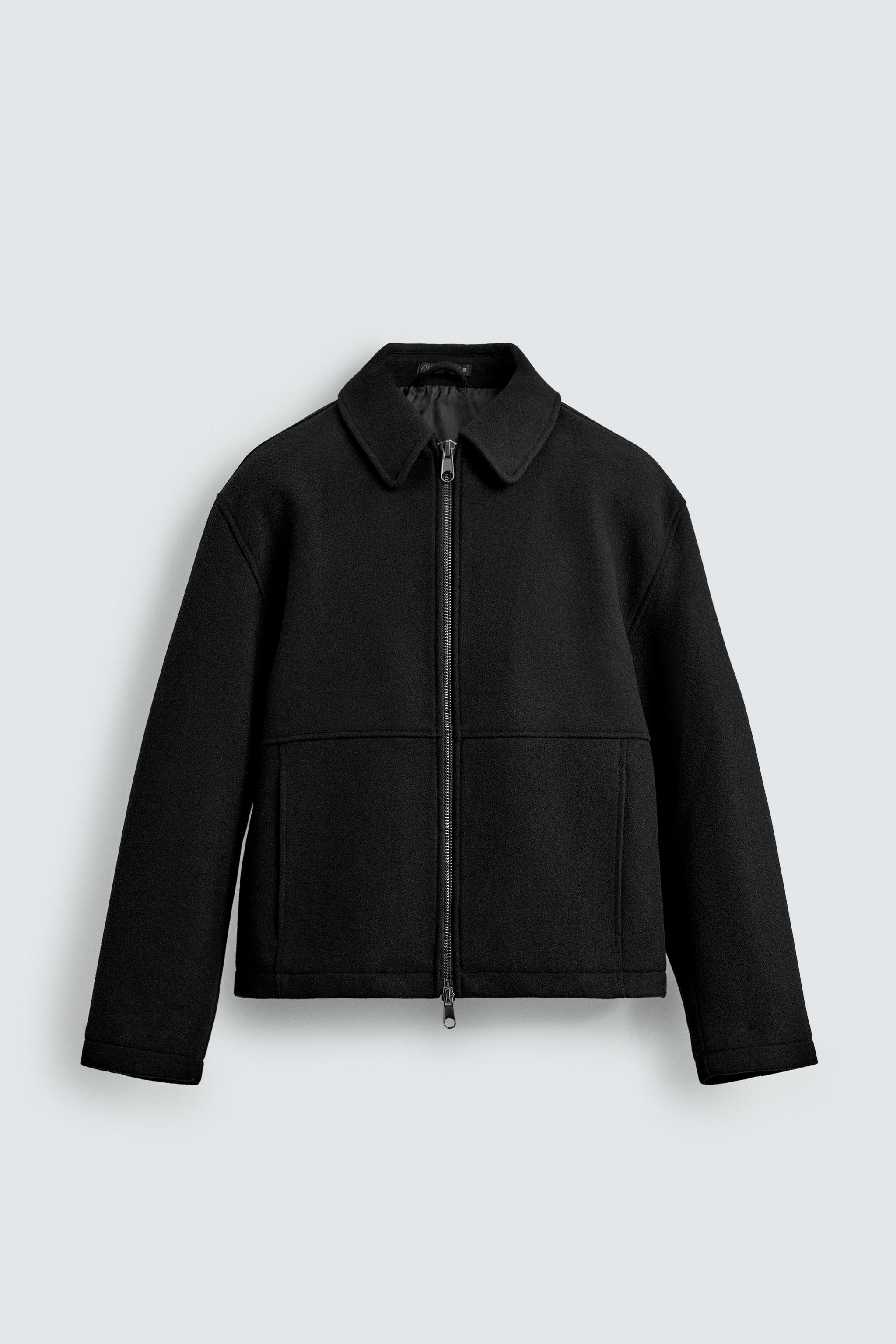 テクスチャー ジップアップジャケット - ブラウン | ZARA Japan