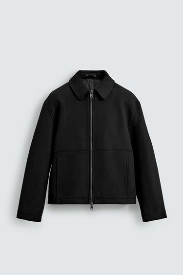 TEXTURED ZIP-UP JACKET - Black by Zara
