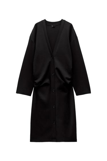 RUCHED LONG INTERLOCK JACKET