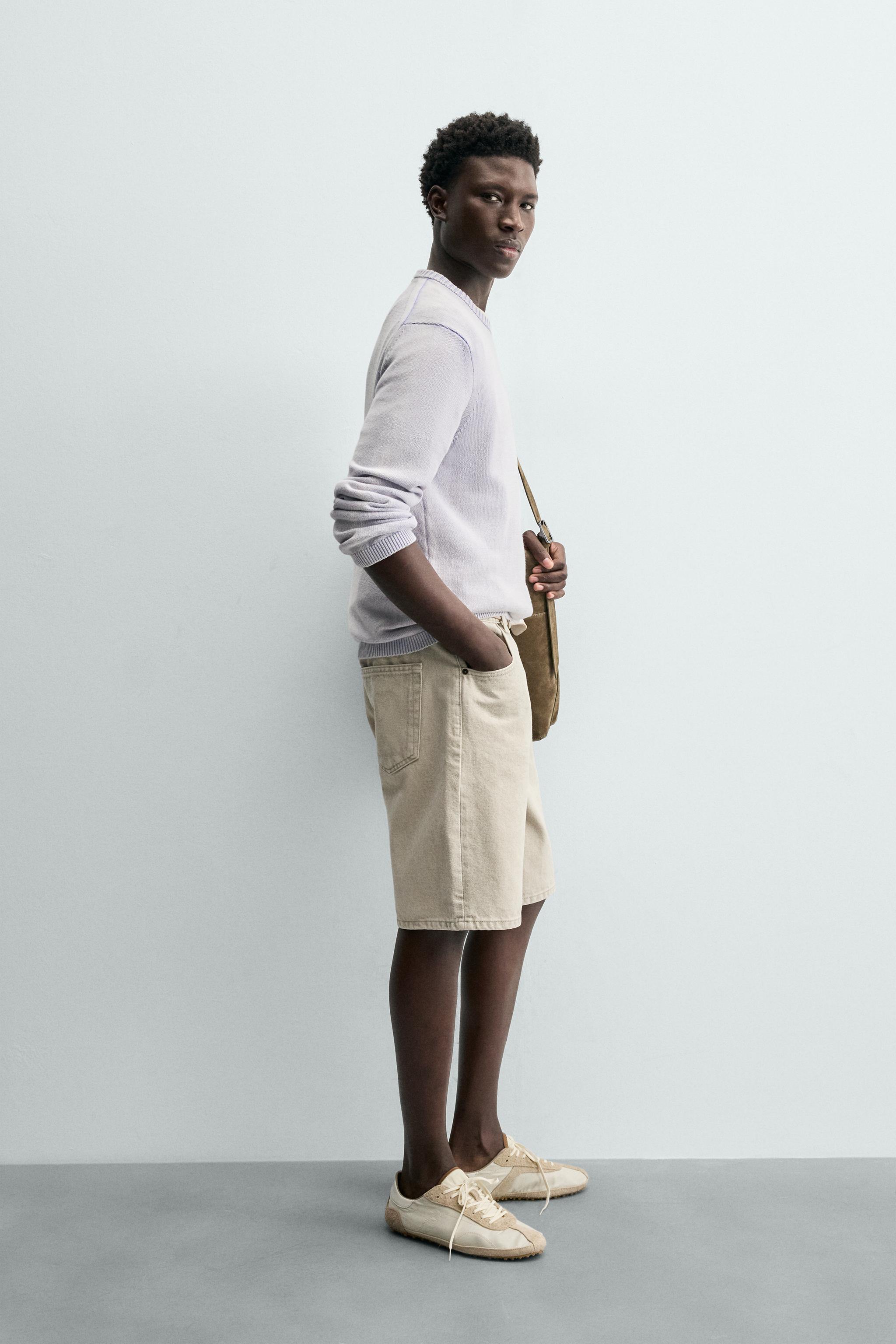 Мужские свитеры Zara COTTON RELAXED FIT SWEATER — фото 4