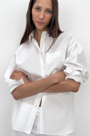 OVERSIZE POPLIN SHIRT - White by Zara