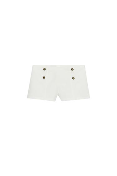 SHORTS MINI BOTONES - Blanco roto de Zara
