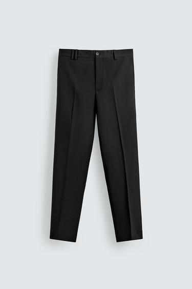 COMFORT STRAIGHT-LEG TROUSERS - Black by Zara