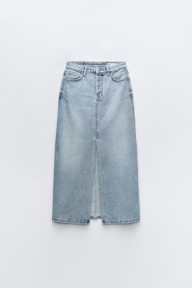 DNOV MIDI SUKN Z1975 - Svtle modr od Zara