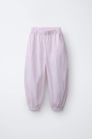 BARREL TROUSERS WITH NYLON LACE TRIM - Pink by Zara - Image 0