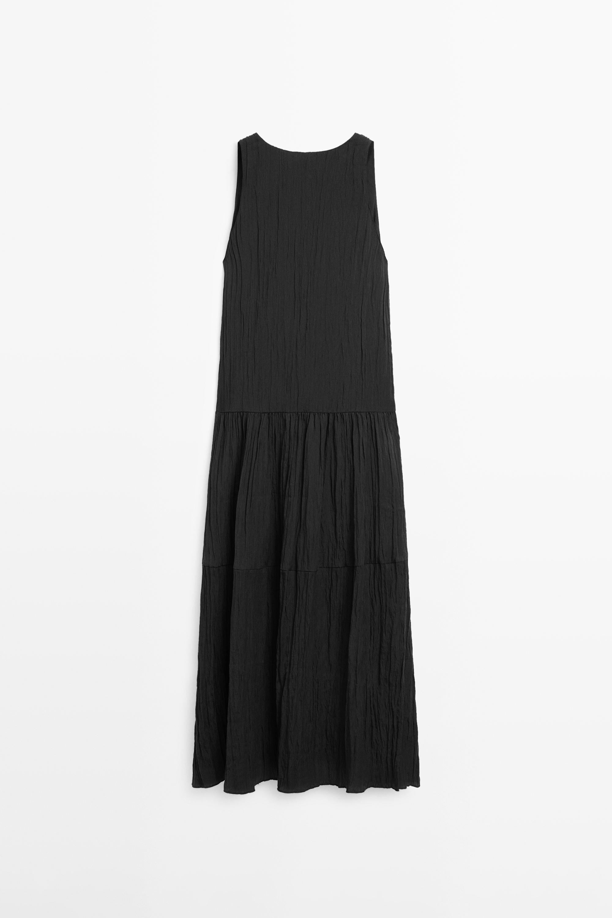 Flowing pleated midi dress