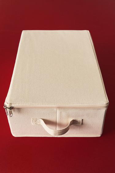 Zara FOLDABLE STORAGE BOX WITH LID - Oyster-white