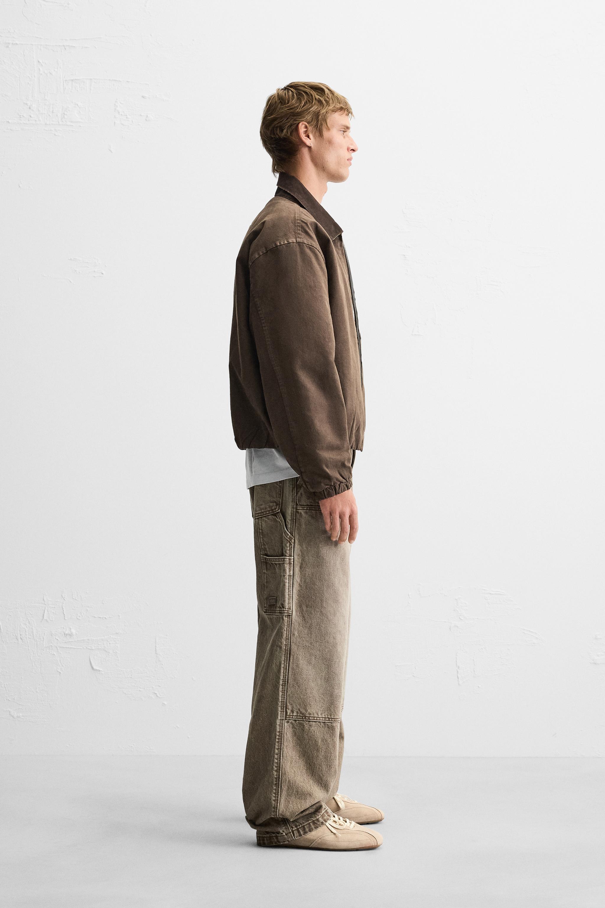 ウォッシュ加工カーペンターポケットパンツ - ブラウン | ZARA