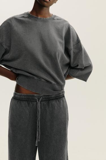 PANTALON EFFET DÉLAVÉ - Gris foncé de Zara - Image 1