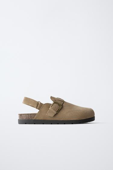 SUEDE CLOGS — Sandy Brown 1