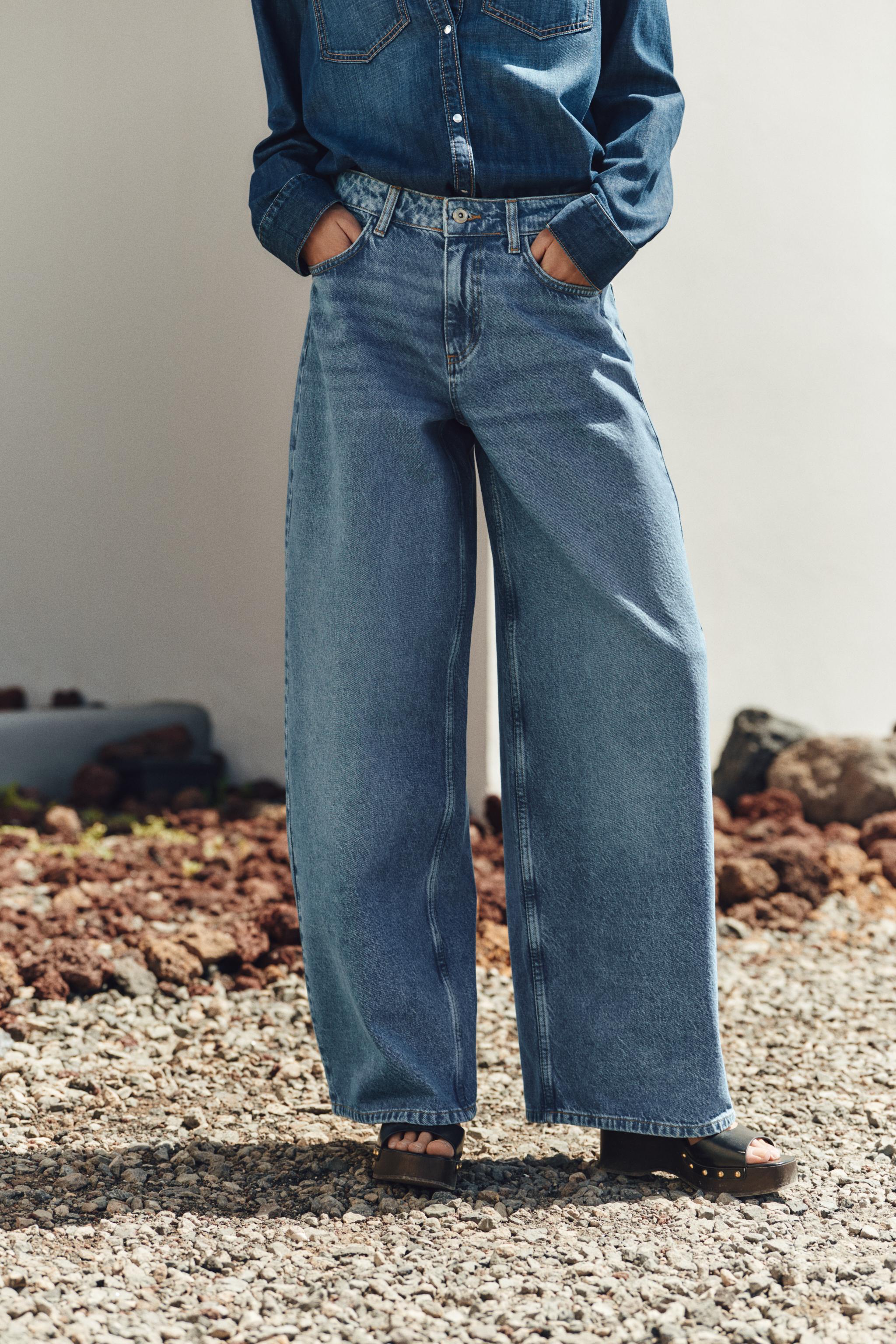 ☆ドイツ発*ZARA*新作*ミッドウエストバギーフィットデニム/UL☆ ZARAミッドライズバギーフィットデニムバミューダパンツ - メルカリ