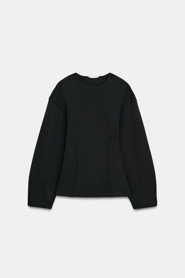 INTERLOCK TOP WITH DARTS - Black by Zara