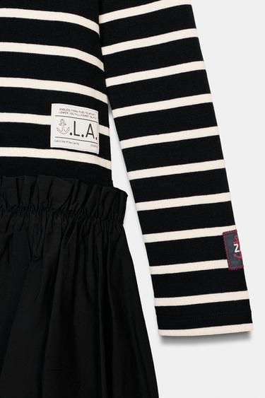 STRIPED COMBINED DRESS - Black by Zara - Image 5
