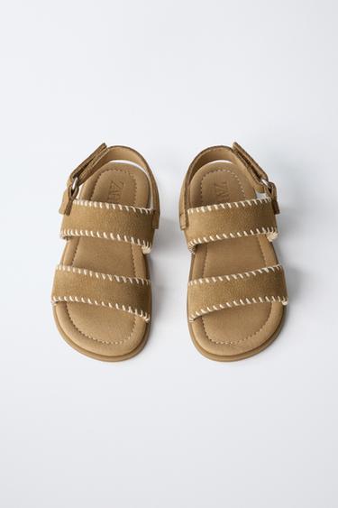 SANDALES EN CUIR BAREFOOT - Marron de Zara - Image 7