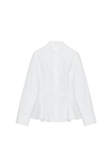 CAMISA POPELÍN PEPLUM ZW COLLECTION - Blanco de Zara