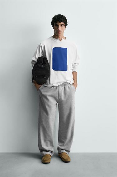 Zara GEOMETRIC PRINT T-SHIRT - White - Image 0