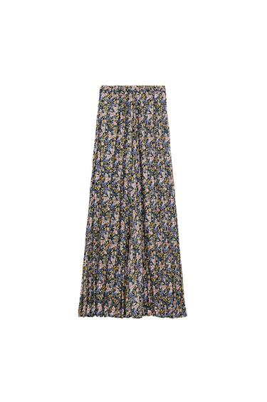 PRINTED PLEATED SKIRT