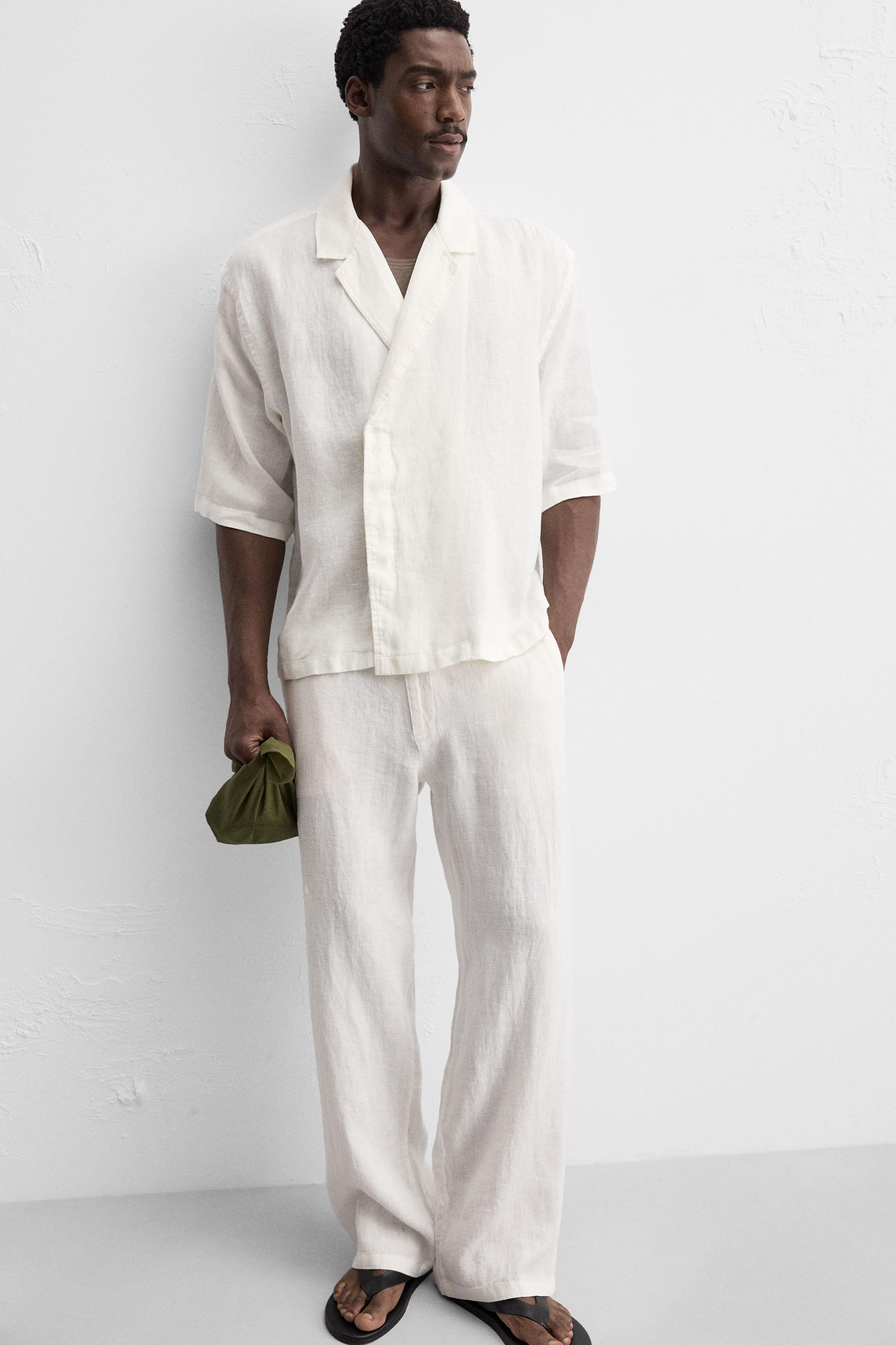PANTALON COUPE DÉCONTRACTÉE 100 % LIN