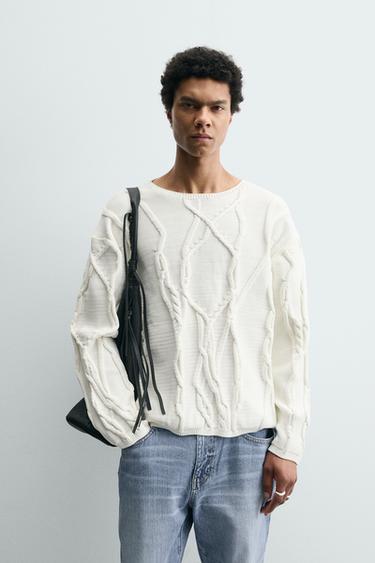 CABLE KNIT JUMPER SAMUEL DE SABOIA X ZARA - Oyster-white by Zara