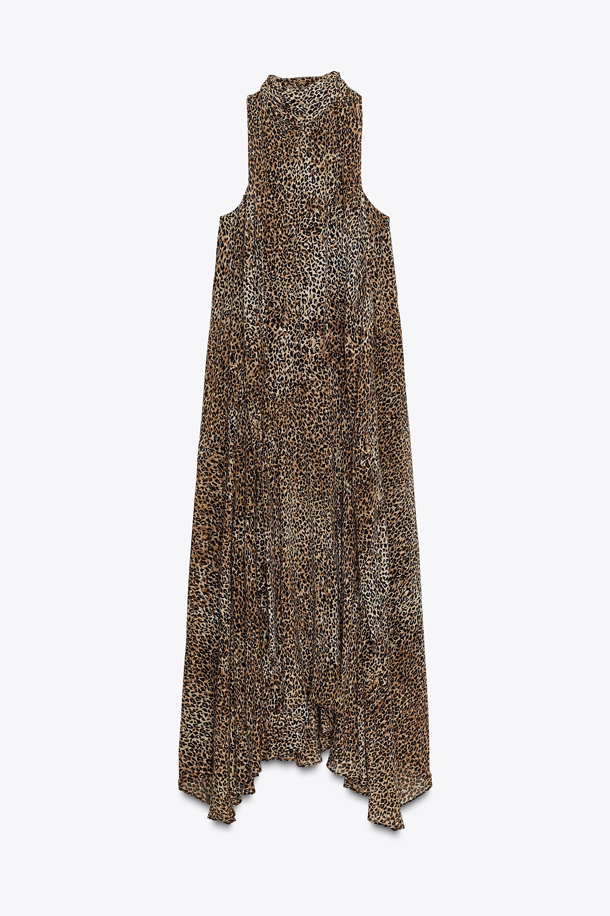 ZWコレクション アニマル柄ホルターネックワンピース - 豹紋