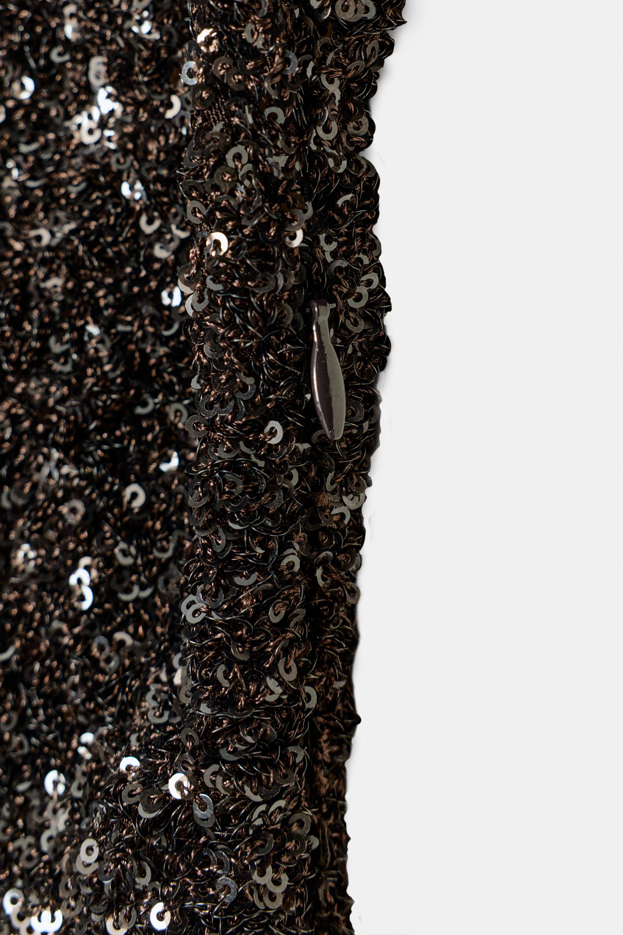 ZW COLLECTION SEQUIN SHOULDER PAD DRESS
