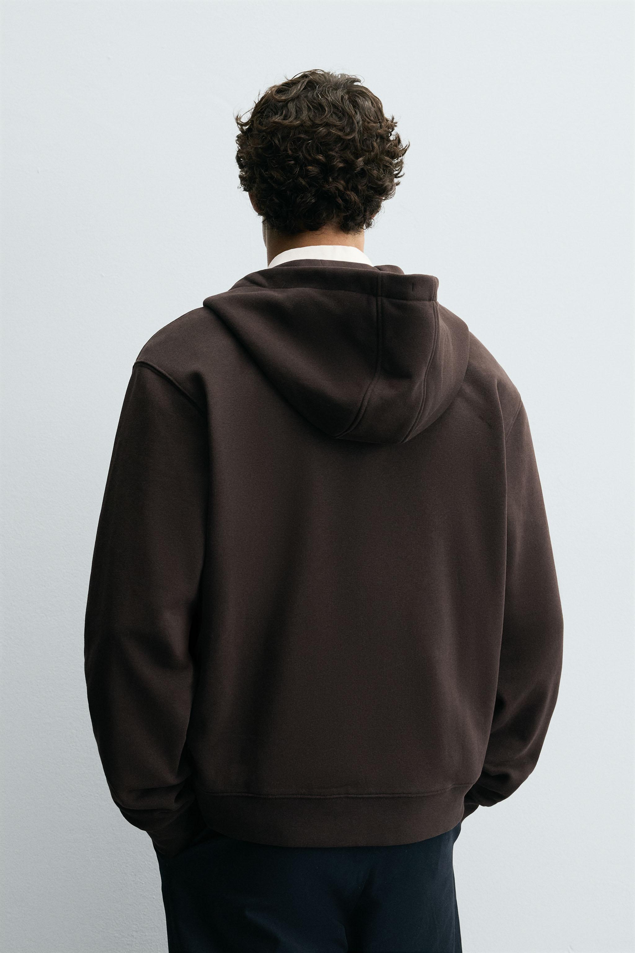 HOODED ZIP-UP SWEATSHIRT - Black | ZARA Canada