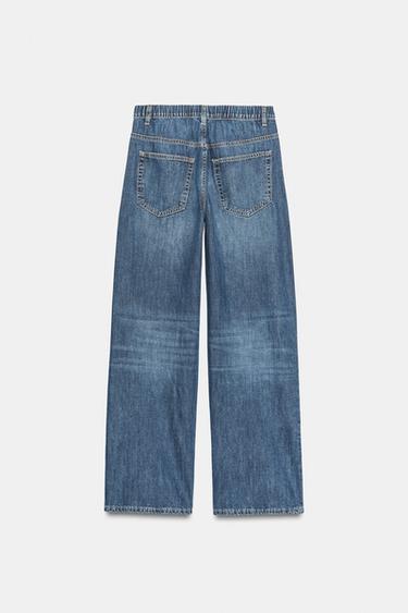 TRF RELAXED MID-WAIST DENIM JEANS - Navy blue by Zara - Image 7