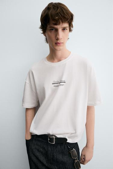T-SHIRT À IMPRIMÉ PALMIER - Blanc de Zara - Image 4
